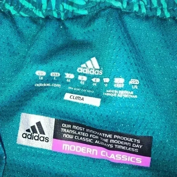Adidas Modern Classic Running Turquoise Shorts - Picture 9 of 12